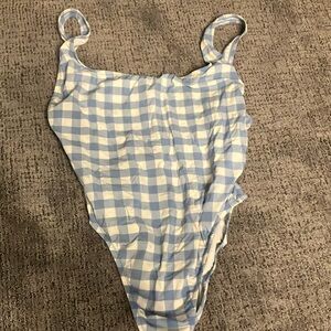 SOLD J.Crew Women's Blue and White Swimsuit-one-piece